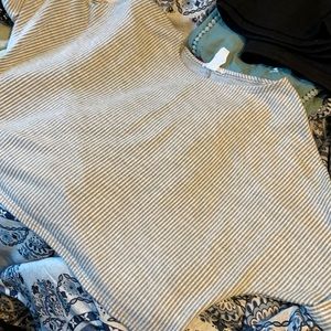 Striped Light Blue Crop Shirt